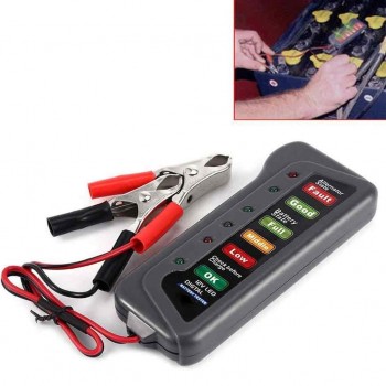 BEESCLOVER  6 LED Lights Display Digital Battery Alternator Tester For Car Motorcycle Trucks 12V Digital Battery Alternator r30