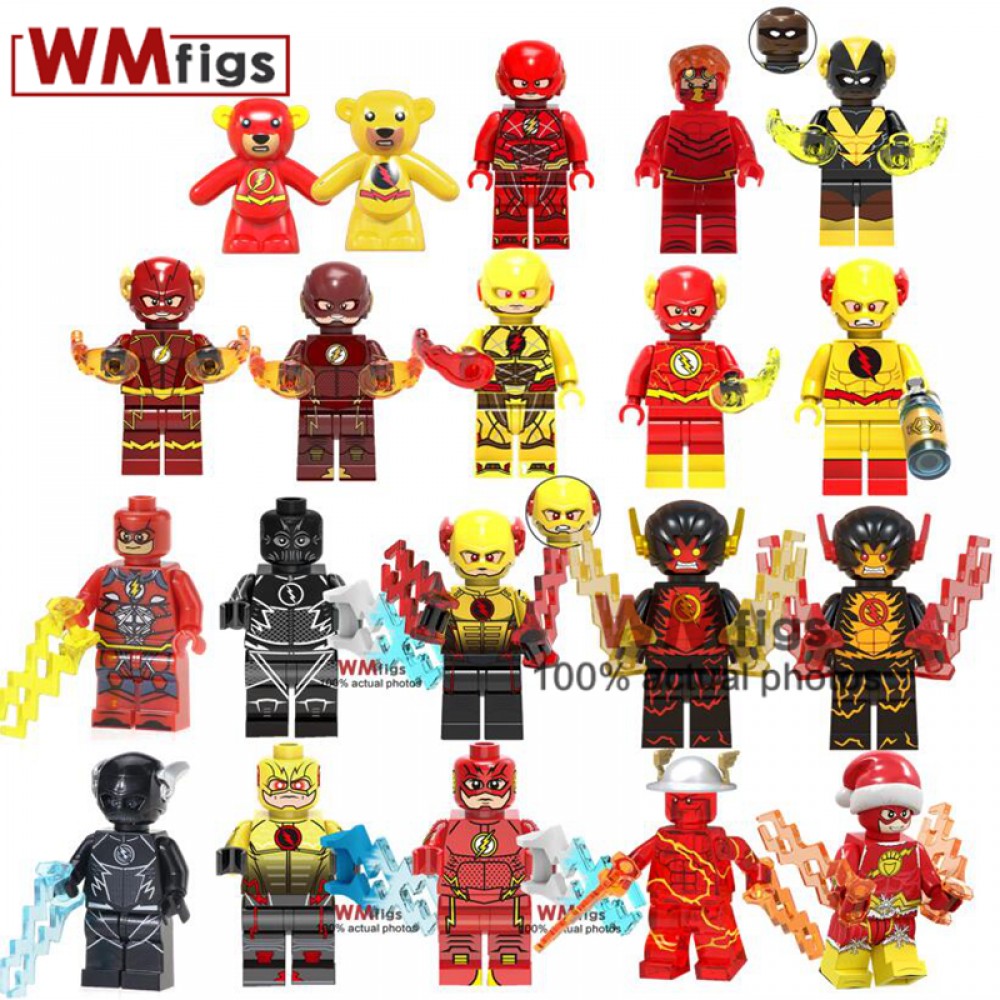 The Flash Legoings Figures Red Flash Yellow Green Lantern DC Super Heroes Movie Blocks Bricks Building Blocks Toys for Children