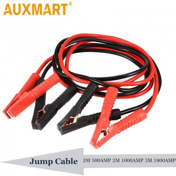Auxmart Battery Jump Cable 2M 500AMP 1000AMP 3M 1800AMP Emergency Power Charging Jump Start Leads Car Van Battery Booster Cable