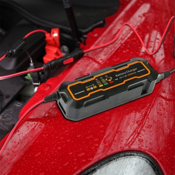 12V/6V 5A Smart Car Battery Charger Automatic Recognition Portable Battery Quick Charger For Auto Motorcycle Lead Acid Batteries