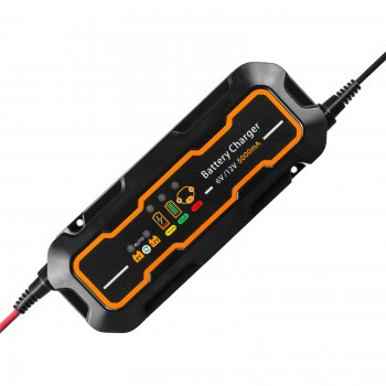 12V/6V 5A Smart Car Battery Charger Automatic Recognition Portable Battery Quick Charger For Auto Motorcycle Lead Acid Batteries