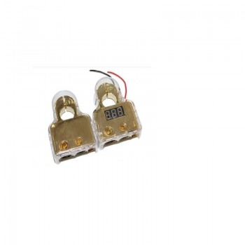 jump start cable 2Pcs 0/4/8 Awg Car Auto Positive Negative Battery Terminals Platinum Gold VOLTAGE DIGITAL LED DISPLAY FREE