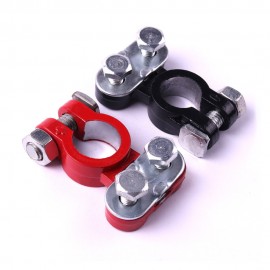 2Pcs 5.5x3cm New Universal Aluminum Red Black Battery Terminals Clamp Clip Connector For Car Auto Battery Terminal Connectors