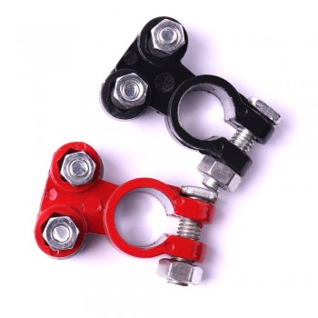 2Pcs 5.5x3cm New Universal Aluminum Red Black Battery Terminals Clamp Clip Connector For Car Auto Battery Terminal Connectors