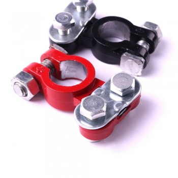 2Pcs 5.5x3cm New Universal Aluminum Red Black Battery Terminals Clamp Clip Connector For Car Auto Battery Terminal Connectors