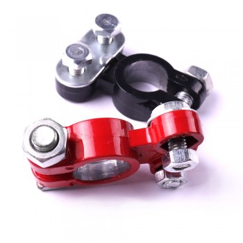 2Pcs 5.5x3cm New Universal Aluminum Red Black Battery Terminals Clamp Clip Connector For Car Auto Battery Terminal Connectors
