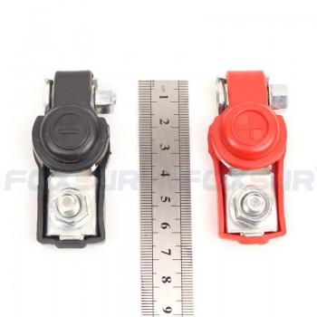 FOXSUR 100A Insulative Battery Terminal Clamp Connector 12V Car Battery Isolative Terminal with Thick Plastic case 2 pair