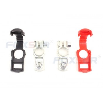 FOXSUR 100A Insulative Battery Terminal Clamp Connector 12V Car Battery Isolative Terminal with Thick Plastic case 2 pair