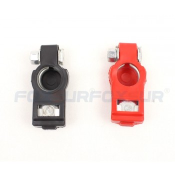 FOXSUR 100A Insulative Battery Terminal Clamp Connector 12V Car Battery Isolative Terminal with Thick Plastic case 2 pair