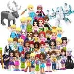 Single Sale Princess Minifigured Girls Dolls Belle Beast Mulan Anna Elsa Cinderlla Movie Building Blocks Toys For Children Gift