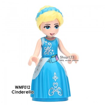 Single Sale Princess Minifigured Girls Dolls Belle Beast Mulan Anna Elsa Cinderlla Movie Building Blocks Toys For Children Gift