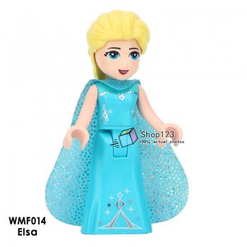 Single Sale Princess Minifigured Girls Dolls Belle Beast Mulan Anna Elsa Cinderlla Movie Building Blocks Toys For Children Gift