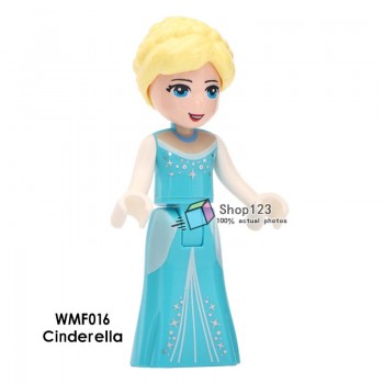 Single Sale Princess Minifigured Girls Dolls Belle Beast Mulan Anna Elsa Cinderlla Movie Building Blocks Toys For Children Gift