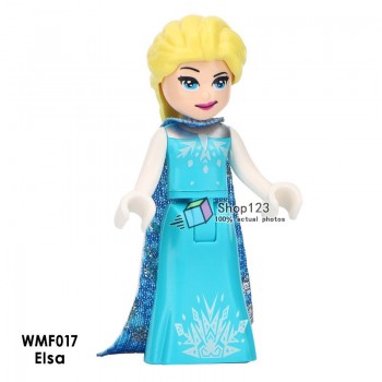 Single Sale Princess Minifigured Girls Dolls Belle Beast Mulan Anna Elsa Cinderlla Movie Building Blocks Toys For Children Gift