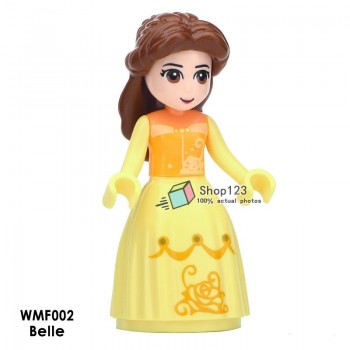 Single Sale Princess Minifigured Girls Dolls Belle Beast Mulan Anna Elsa Cinderlla Movie Building Blocks Toys For Children Gift