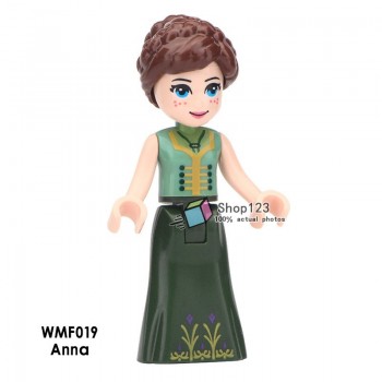 Single Sale Princess Minifigured Girls Dolls Belle Beast Mulan Anna Elsa Cinderlla Movie Building Blocks Toys For Children Gift