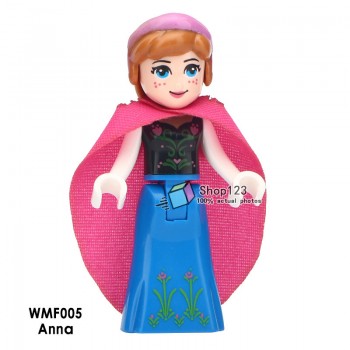 Single Sale Princess Minifigured Girls Dolls Belle Beast Mulan Anna Elsa Cinderlla Movie Building Blocks Toys For Children Gift