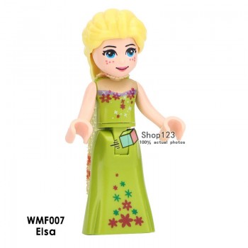 Single Sale Princess Minifigured Girls Dolls Belle Beast Mulan Anna Elsa Cinderlla Movie Building Blocks Toys For Children Gift