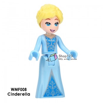 Single Sale Princess Minifigured Girls Dolls Belle Beast Mulan Anna Elsa Cinderlla Movie Building Blocks Toys For Children Gift