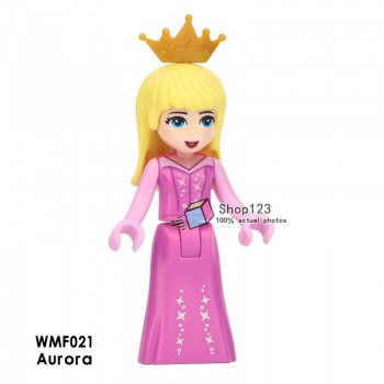 Single Sale Princess Minifigured Girls Dolls Belle Beast Mulan Anna Elsa Cinderlla Movie Building Blocks Toys For Children Gift