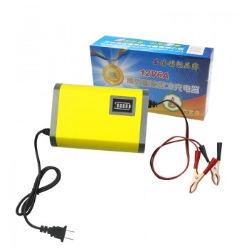 Intelligent LED new car motorcycle battery charger 12V charger 6A Electric car charger input voltage 220V output voltage 12V