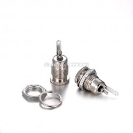 High Quality 2Pcs Mini DC30V 5A 5.5*2.1mm 2Pin Female Metal Power Supply Adapter Metal Jack Socket Plug Accessories Hot Sale