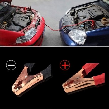 2M 500Amp Car Battery Booster Power Wire Line Emergency Cable Line Cable Clip Durable Auto fire line Copper wire Heavy Duty