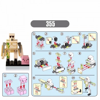 OLEKU Compatible legoings Single Sale DIY Bricks Style mini Zombie Steve Model Building Blocks Minecrafted Bricks figures Toys
