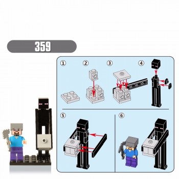 OLEKU Compatible legoings Single Sale DIY Bricks Style mini Zombie Steve Model Building Blocks Minecrafted Bricks figures Toys
