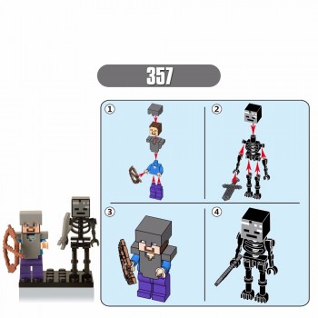 OLEKU Compatible legoings Single Sale DIY Bricks Style mini Zombie Steve Model Building Blocks Minecrafted Bricks figures Toys