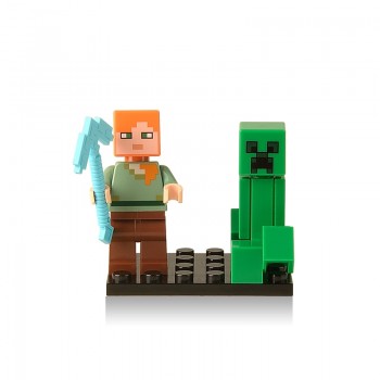 OLEKU Compatible legoings Single Sale DIY Bricks Style mini Zombie Steve Model Building Blocks Minecrafted Bricks figures Toys