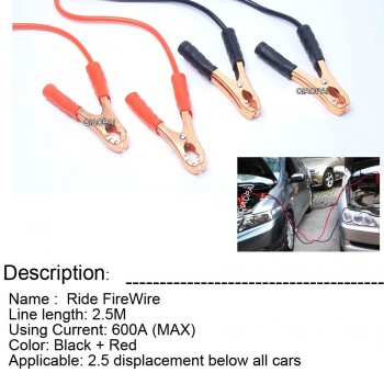 Car Battery Clip Battery Jump Cable 500A Alligator Clip Connector Plug Emergency Car Bag Red Black Firewire Power Line