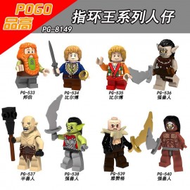For legoing Lord of the Rings Bilbo Baggins Figures Dwarf Uruk Hais Orc Azog Yazneg Bombur Model Building Blocks Bricks Toys