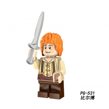 For legoing Lord of the Rings Bilbo Baggins Figures Dwarf Uruk Hais Orc Azog Yazneg Bombur Model Building Blocks Bricks Toys