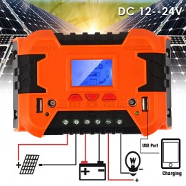 10A 20A Solar Controller LCD Function Dual USB Solar Panel Regulator Durable Power Control Solar cells Panels Battery Charge