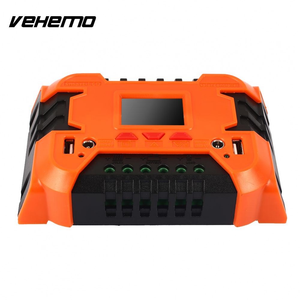 Vehemo 10A 20A Charger PWM Power Solar Charge Controller Durable Solar Panel Regulator Solar Energy Battery Control