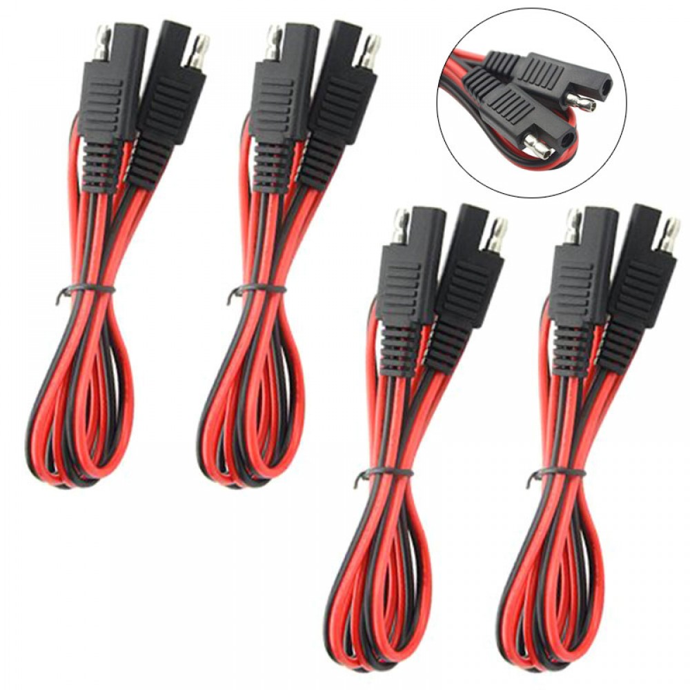 4pcs SAE to SAE Extension Cable Wire Quick Disconnect Connector For Car Motorcycle DXY88