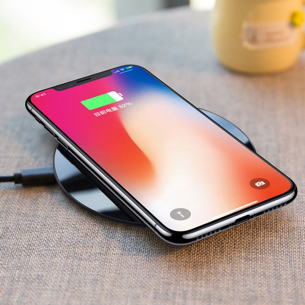Promotion!! Ultra Slim QI Wireless Charger,Charging Pad,ABS Frame for iPhone X/iPhone 8/8 Plus Galaxy S8/Note 8/S7/S7 Edge Black