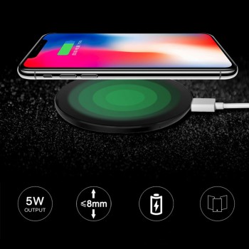 Promotion!! Ultra Slim QI Wireless Charger,Charging Pad,ABS Frame for iPhone X/iPhone 8/8 Plus Galaxy S8/Note 8/S7/S7 Edge Black