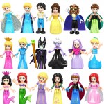 Beauty and The Beast Figures Elsa Mermaid Cinderella Belle princess Compatible LegoINGly Building Blocks Toys Gifts for Children