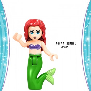 Beauty and The Beast Figures Elsa Mermaid Cinderella Belle princess Compatible LegoINGly Building Blocks Toys Gifts for Children