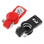 2Pairs Alloy Adjustable Positive Nagative Car Battery Terminal Clamp Clips Connector with Plastic Covers for Vehicles
