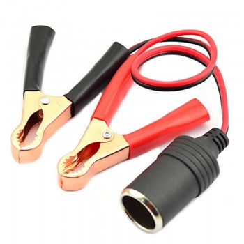 KROAK Car Battery Pump Alligator Cigarette Lighter Power Socket Adapter Clamp Clip Charger Cable 12V