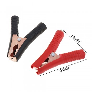 5Pairs Universal 100A 90mm Copperized Iron Car Vehicle Battery Test Alligator Clips with Soft Silica Gel Insulated Jacket