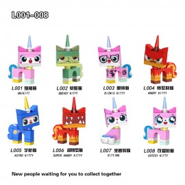 For legoing Super Heroes Friends Movies Unikitty Angry Astro Queasy Biznis Kitty Glasses Building Block Toys legoing Figures