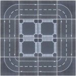 City Road Street Baseplate Straight Crossroad Curve DIY Building Blocks Sets Compatible LegoINGs Parts Base Plate Bricks Toys