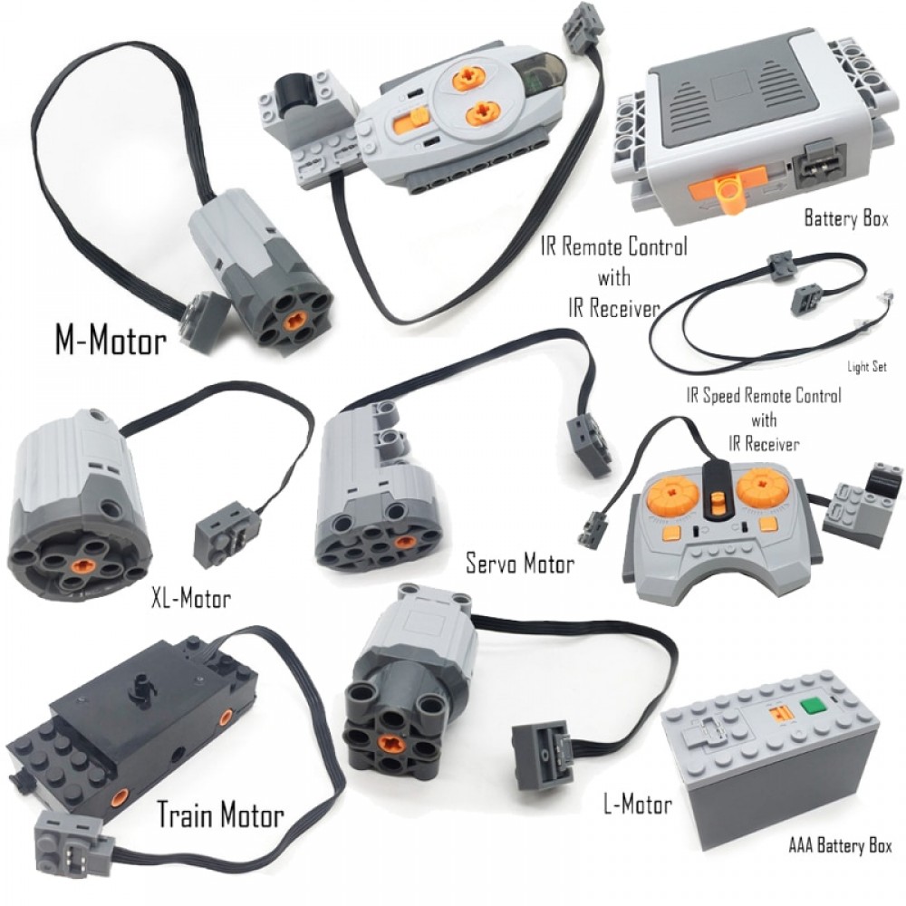 Technical Power Functions Servo Motor Polarity Switch IR Speed Remote Control Receiver Battery Box legoingly technic creator