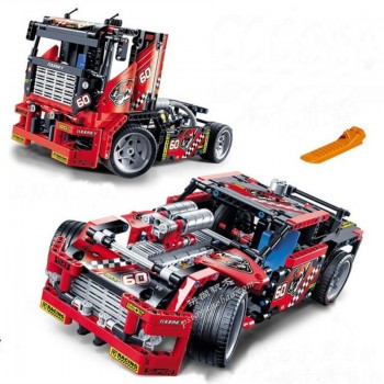 Race Truck Car 2 In 1 Transformable Model Building Block Sets Decool 3360 DIY Toys Compatible With Legoe  toys for children