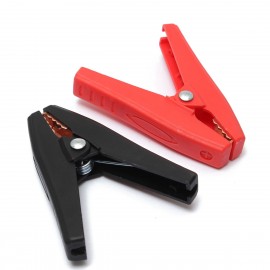 2Pcs 90mm 100A Plastic Electrical Handle Insulated Crocodile Alligator Car Battery Jump Clips Clamps Connector Red And Black