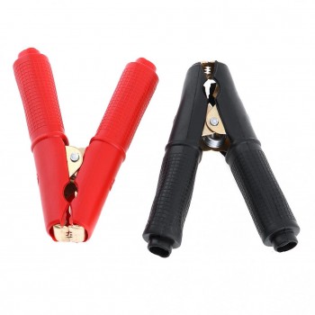 2 Pcs90mm 100A Pure Copper Car Vehicle Battery Test Alligator Clips with Soft Silica Gel Insulated Jacket